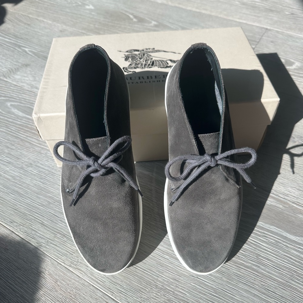 Burberry Dark Gray Suede Chukka Boots